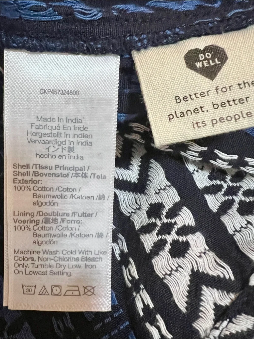 Madewell Lightspun Blue Millbrook Puff Sleeve Geo Print Cotton Peplum Top XXS